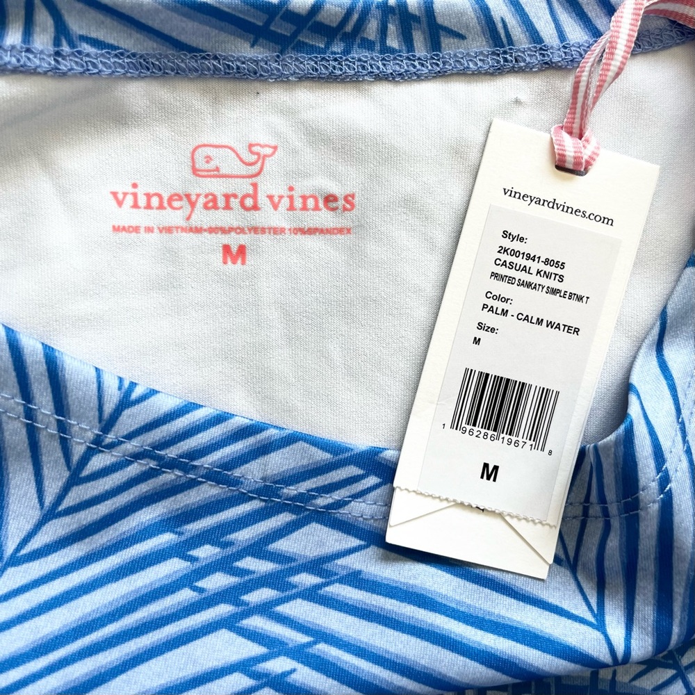 VINEYARD VINES NWT PRINTED SANKATY SIMPLE BOATNECK TOP SIZE MEDIUM VACATION - Picture 3 of 5